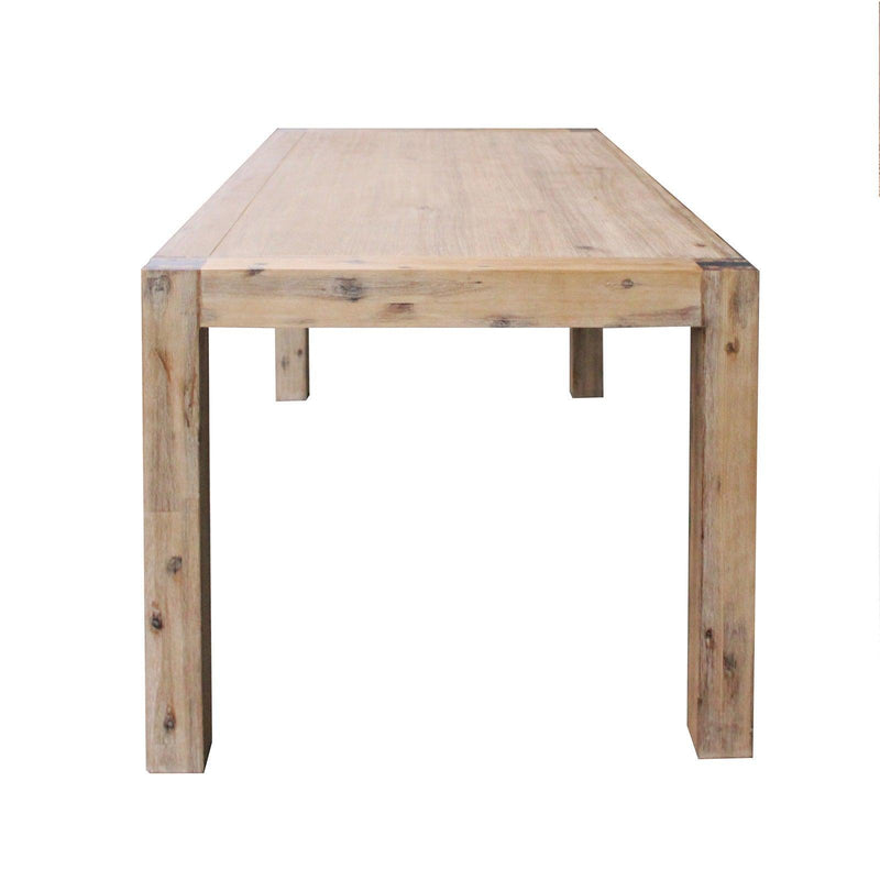 Dining Table 180cm Medium Size with Solid Acacia Wooden Base in Oak Colour - John Cootes