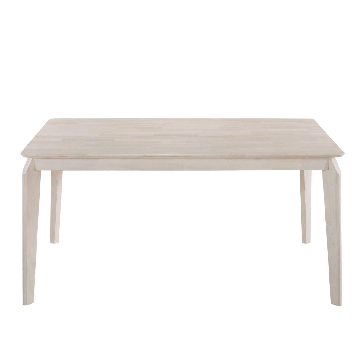 Dining Table 6 Seater Solid Rubberwood in White Washed - John Cootes