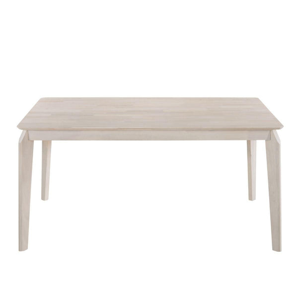 Dining Table 6 Seater Solid Rubberwood in White Washed - John Cootes