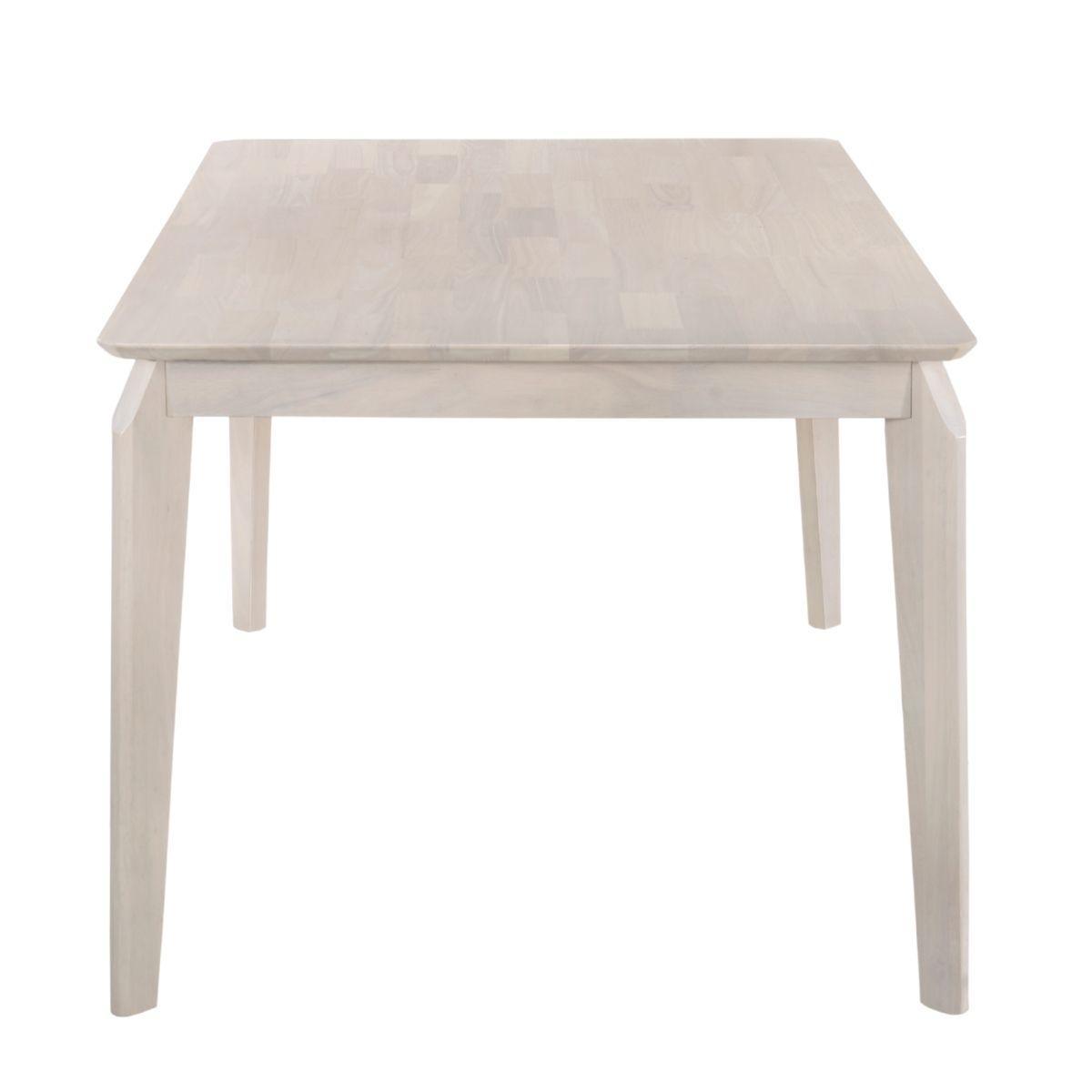 Dining Table 6 Seater Solid Rubberwood in White Washed - John Cootes