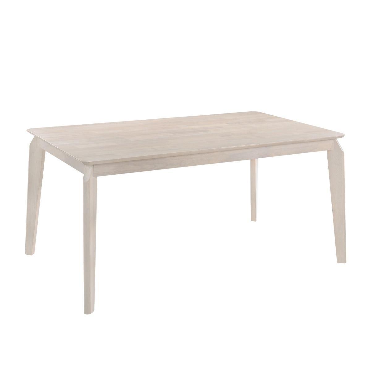 Dining Table 6 Seater Solid Rubberwood in White Washed - John Cootes