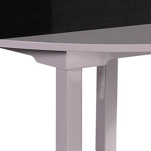 Dining Table in Round Shape High Glossy MDF Wooden Base Combination of Black & White Colour - John Cootes