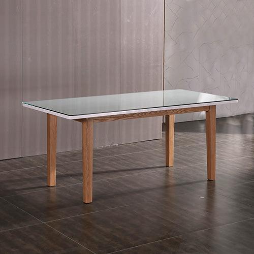 Dining Table White Top High Glossy Wooden Base - John Cootes