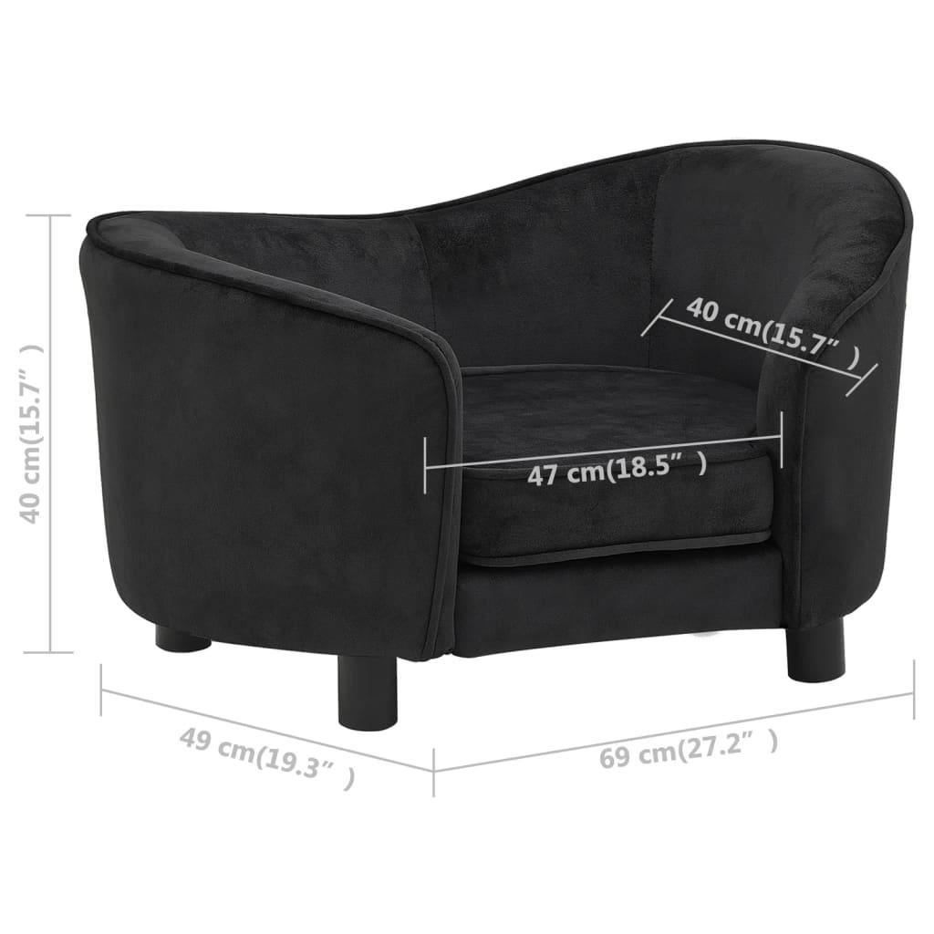 Dog Sofa Black 69x49x40 Cm Plush - John Cootes