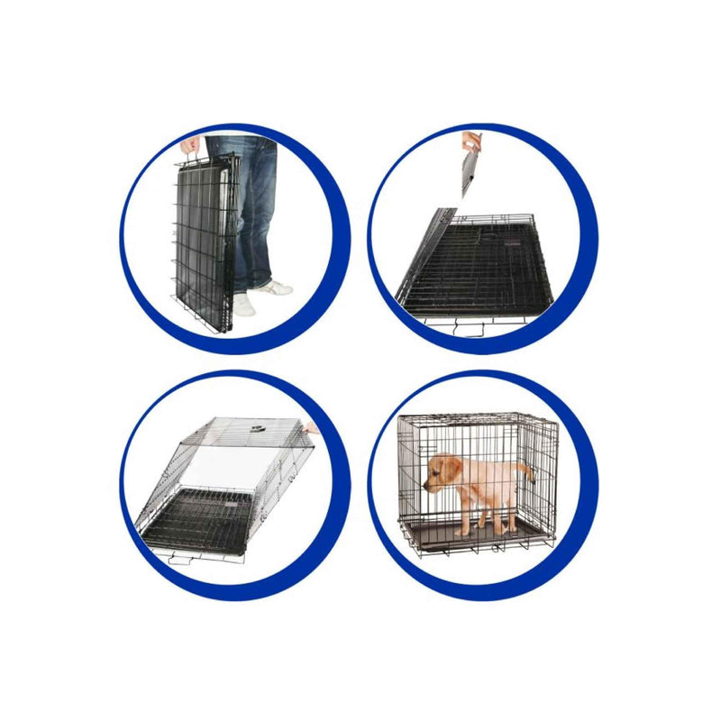 Dog Wire Crate XXL - Portable Collapsible Travel Kennel - Pet Puppy Cage - John Cootes