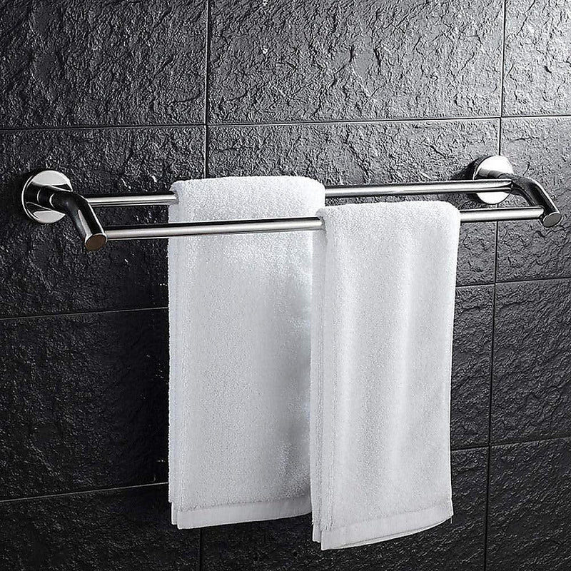 Double Classic Chrome Towel Bar Rail Bathroom - John Cootes