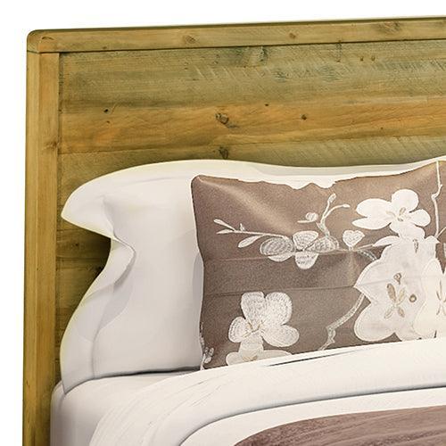 Double Size Wooden Bed Frame in Solid Wood Antique Design Light Brown - John Cootes