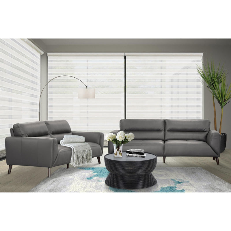 Downy Genuine Leather Sofa 2 Seater Upholstered Lounge Couch - Gunmetal - John Cootes