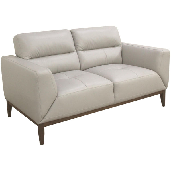 Downy Genuine Leather Sofa 2 Seater Upholstered Lounge Couch - Silver - John Cootes