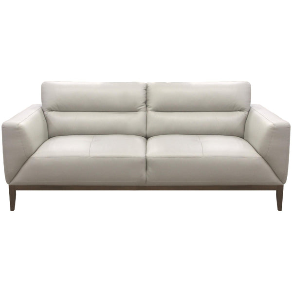 Downy Genuine Leather Sofa 3 Seater Upholstered Lounge Couch - Silver - John Cootes