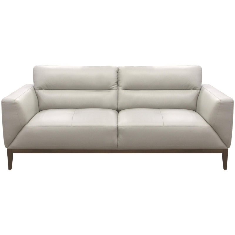 Downy Genuine Leather Sofa 3 Seater Upholstered Lounge Couch - Silver - John Cootes