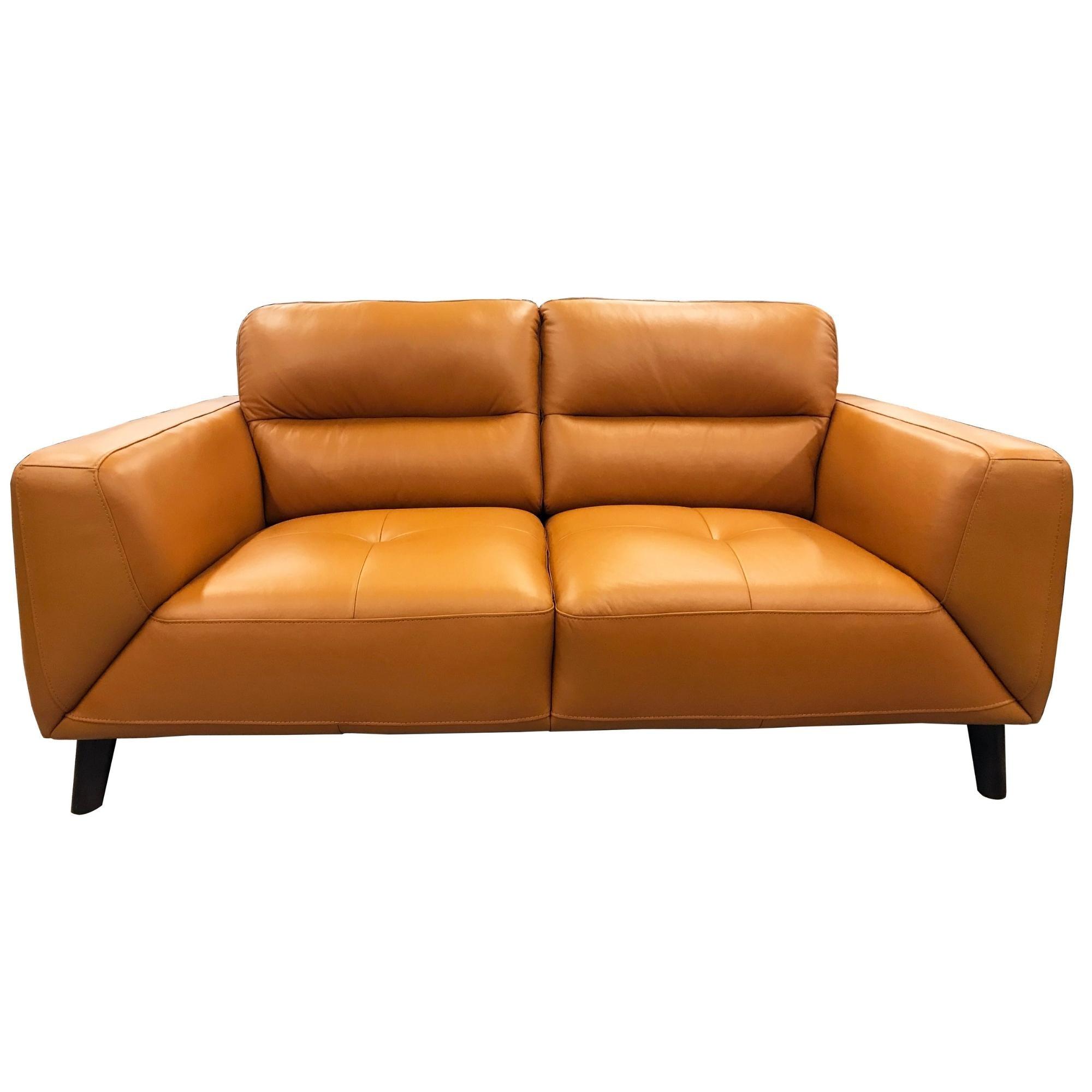 Downy Genuine Leather Sofa Set 3 + 2 Seater Upholstered Lounge Couch Tangerine - John Cootes