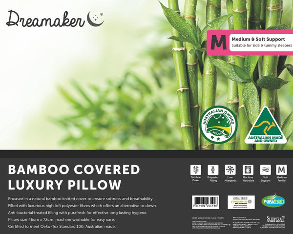 Dreamaker Bamboo Knitted Covered Pillow - John Cootes