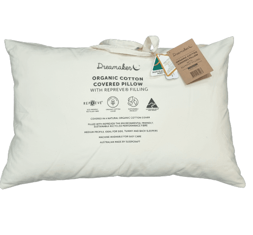 Dreamaker Organic Cotton Covered Pillow with Repreve - John Cootes