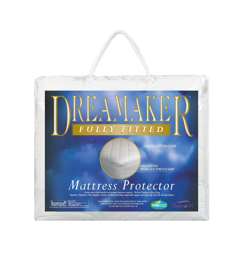 Dreamaker Thermaloft Cotton Covered Fitted Mattress Protector King Bed - John Cootes