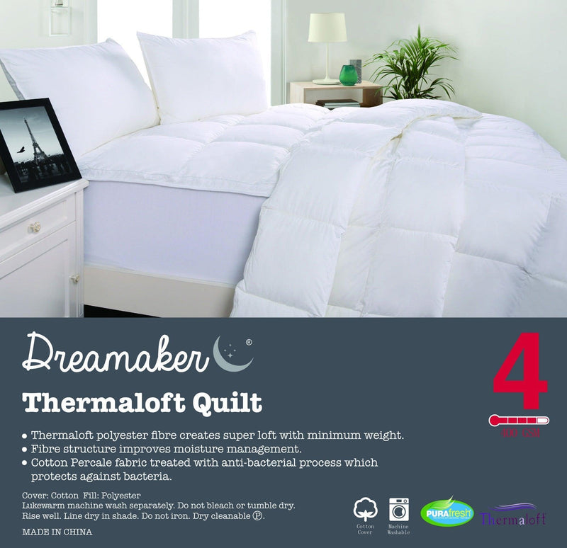 Dreamaker Thermaloft Quilt 400Gsm Double Bed - John Cootes