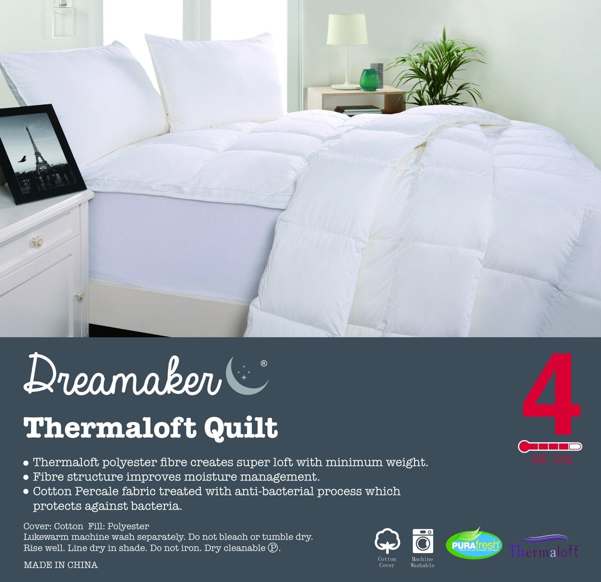 Dreamaker Thermaloft Quilt 400Gsm Single Bed - John Cootes