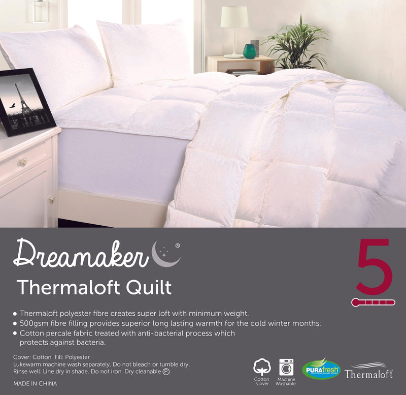 Dreamaker Thermaloft Quilt 500Gsm Double Bed - John Cootes