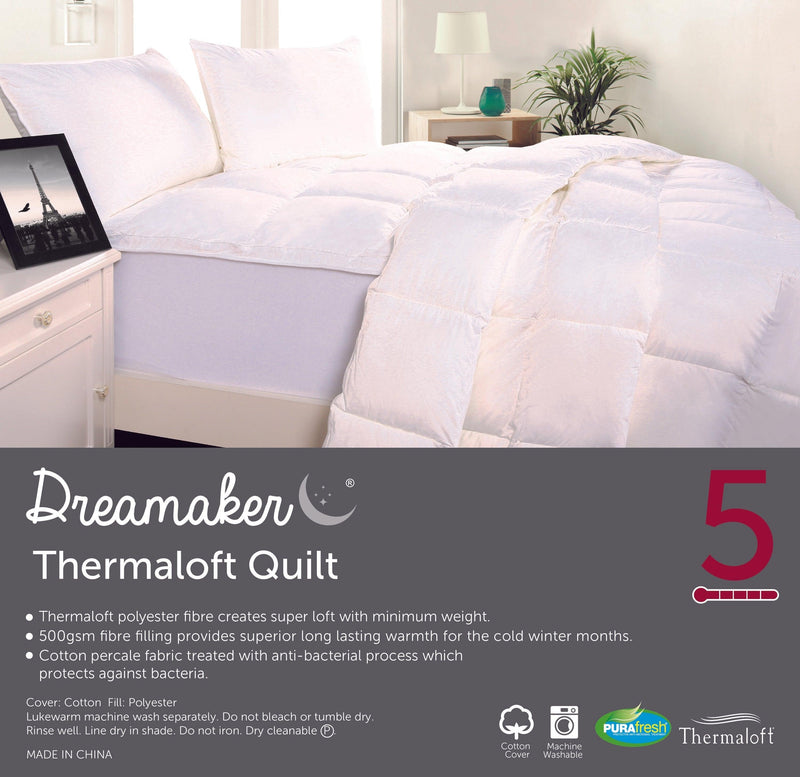 Dreamaker Thermaloft Quilt 500Gsm King Bed - John Cootes