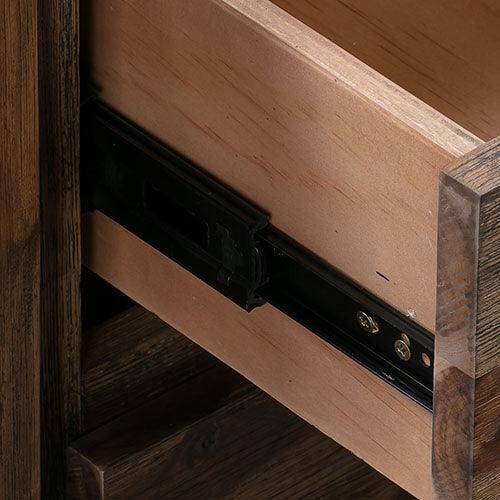 Dresser with 6 Storage Drawers in Solid Acacia & Veneer With Mirror in Chocolate Colour - John Cootes