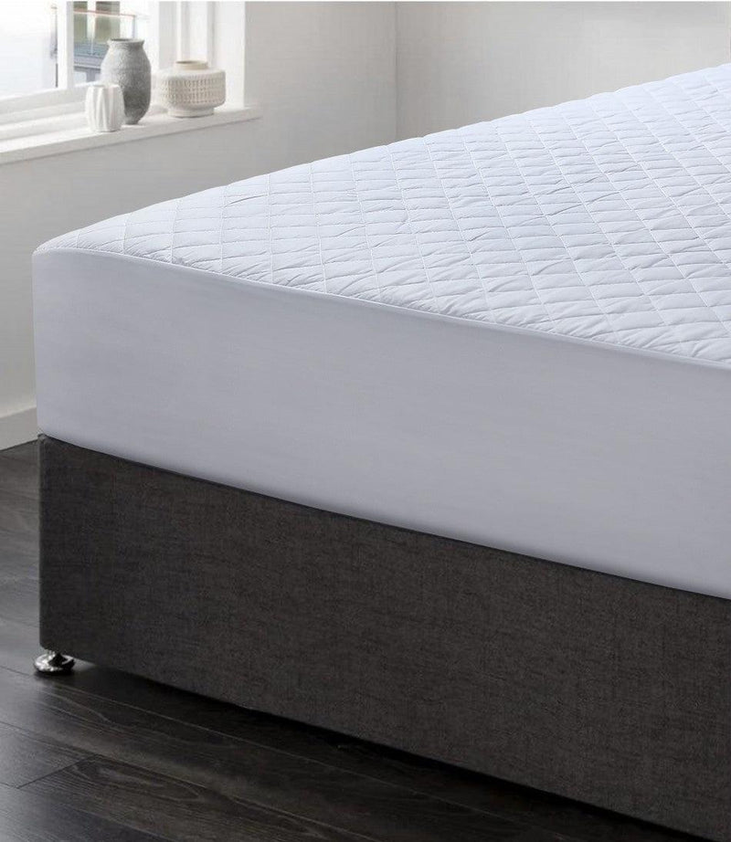 Elan Linen 100% Cotton Quilted Fully Fitted 50cm Deep Double Size Waterproof Mattress Protector - John Cootes