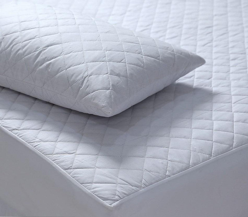 Elan Linen 100% Cotton Quilted Fully Fitted 50cm Deep Double Size Waterproof Mattress Protector - John Cootes