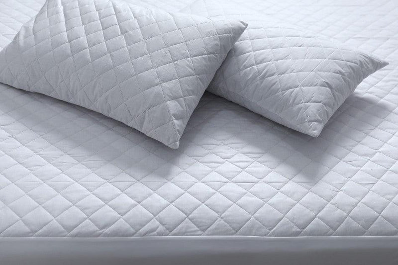 Elan Linen 100% Cotton Quilted Fully Fitted 50cm Deep Double Size Waterproof Mattress Protector - John Cootes