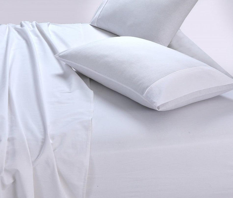 Elan Linen 100% Egyptian Cotton Vintage Washed 500TC White King Bed Sheets Set - John Cootes