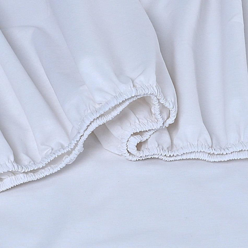 Elan Linen 100% Egyptian Cotton Vintage Washed 500TC White King Single Bed Sheets Set - John Cootes