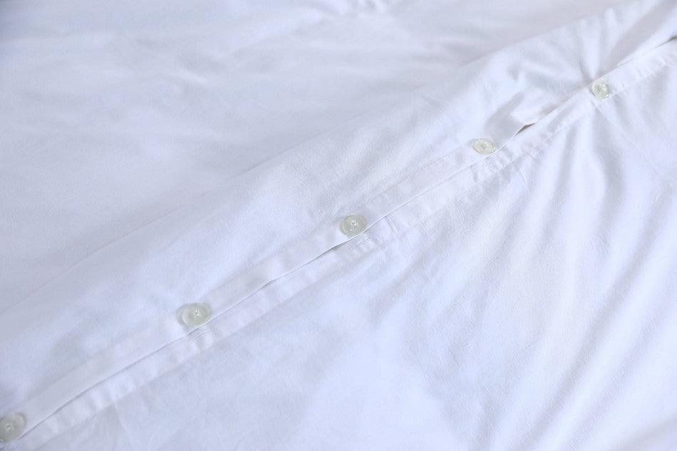 Elan Linen 100% Egyptian Cotton Vintage Washed 500TC White King Single Quilt Cover Set - John Cootes