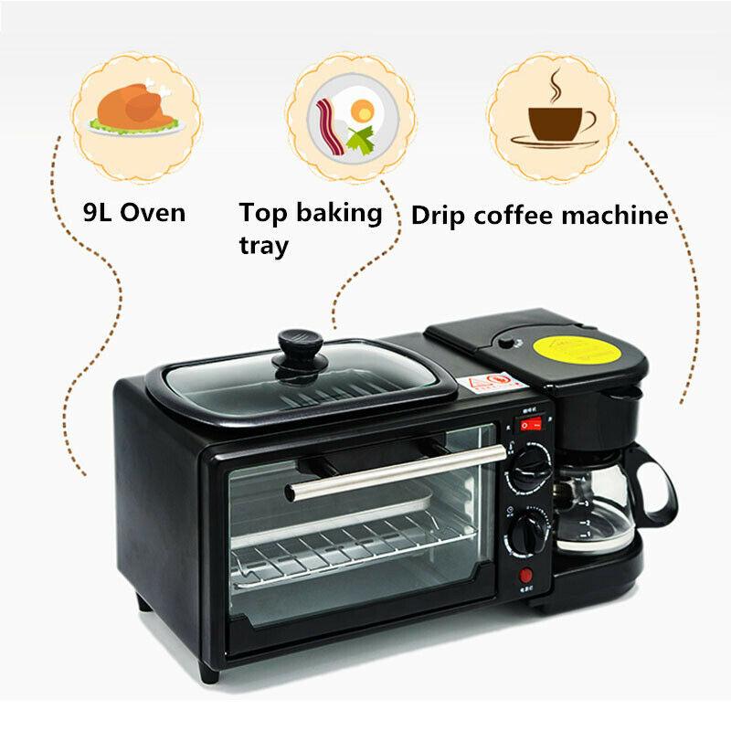 Electric 3 in 1 Breakfast Making Machine Multifunction Coffee Maker Bread Pizza - John Cootes