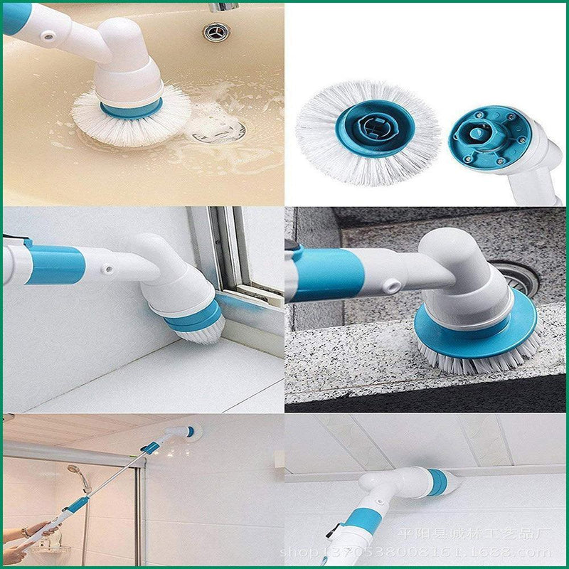 JULY HOME Handheld Electric Spin Scrubber, Cordless Automatic Power Scrubber  for Shower, Cleaner for Tile, Grill, Dish, Sink, Shower Scrubber with 3  Brush Heads (White) 