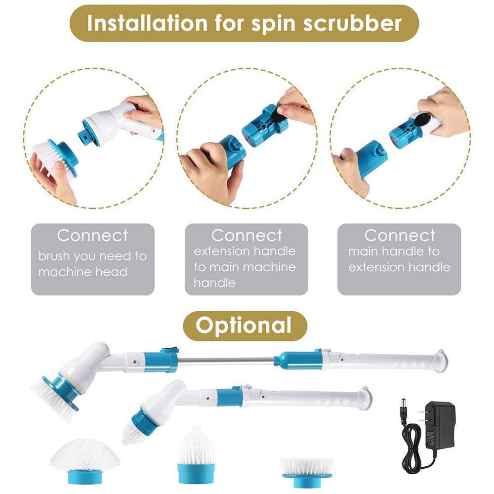 Electric Cordless Spin Scrubber Super Power Scrubber Turbo Scrub Clean Brush - John Cootes