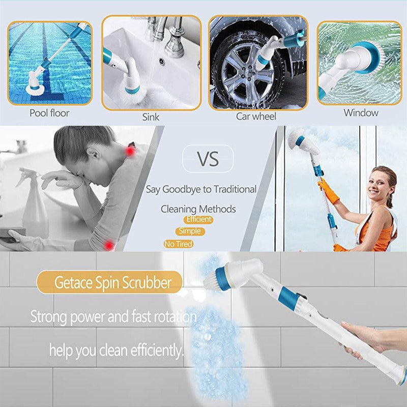 Electric Spin Scrubber Brush Powerful Turbo Scrub Cleaning