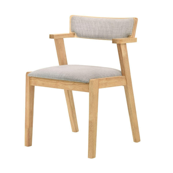 Elmo Dining Chair with Arm Rest in Natural - John Cootes