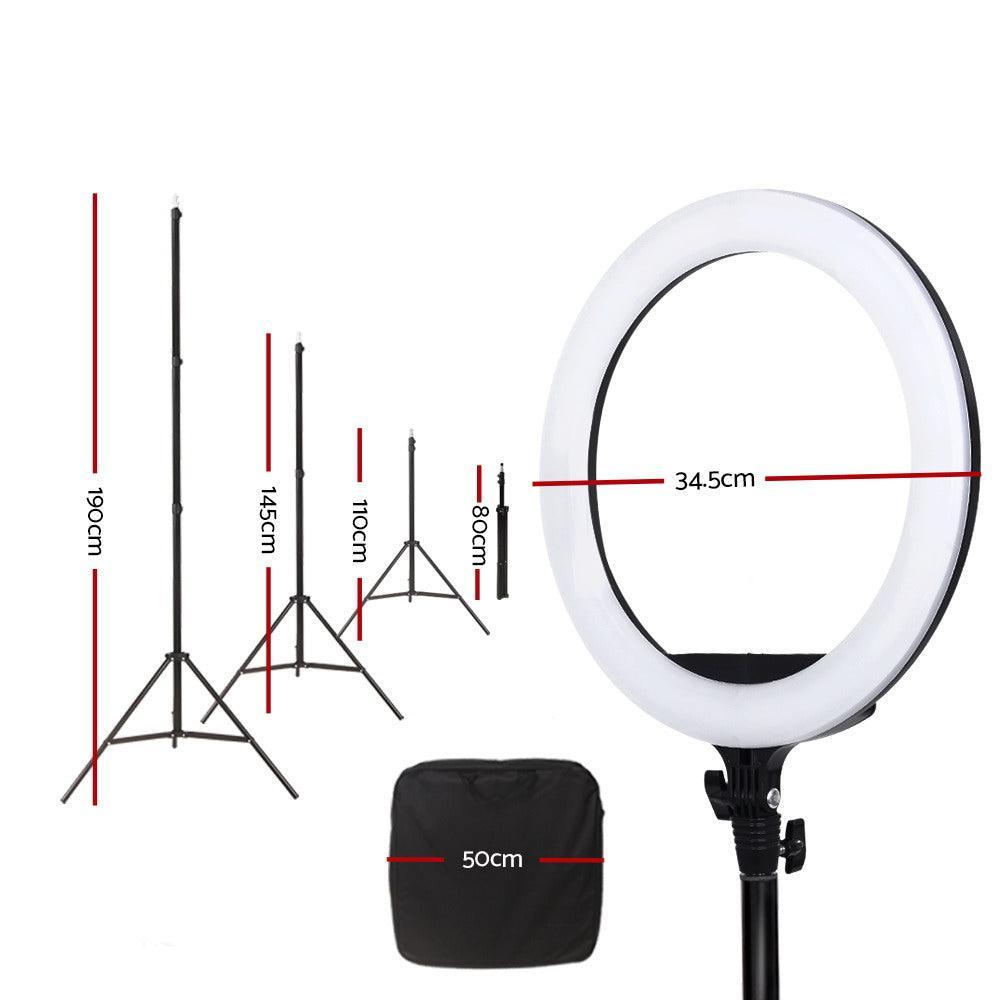 Embellir 14'' LED Ring Light 5600K 3000LM Dimmable Stand MakeUp Studio Video - John Cootes