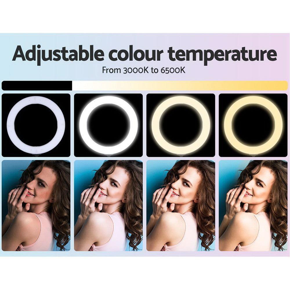 Embellir 14'' LED Ring Light 5600K 3000LM Dimmable Stand MakeUp Studio Video - John Cootes