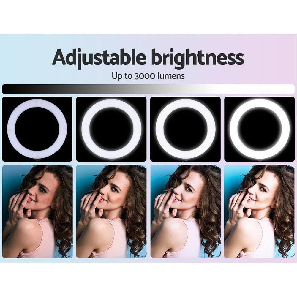 Embellir 14'' LED Ring Light 5600K 3000LM Dimmable Stand MakeUp Studio Video - John Cootes