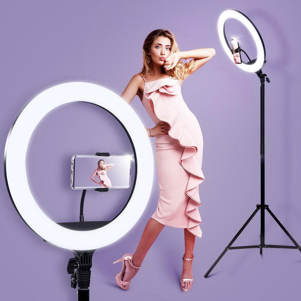 Embellir 14'' LED Ring Light 5600K 3000LM Dimmable Stand MakeUp Studio Video - John Cootes