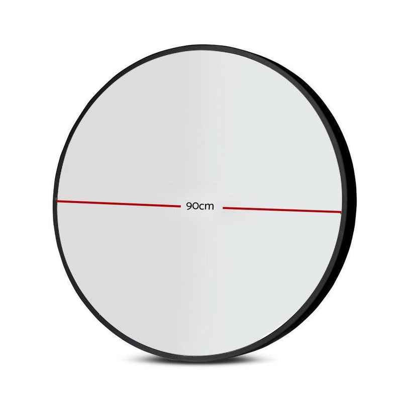 Embellir 90CM Wall Mirror Bathroom Makeup Mirror Round Frameless Polished - John Cootes