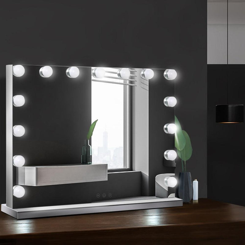 Embellir Hollywood Frameless Makeup Mirror With 15 LED Lighted Vanity Beauty 58cm x 46cm - John Cootes