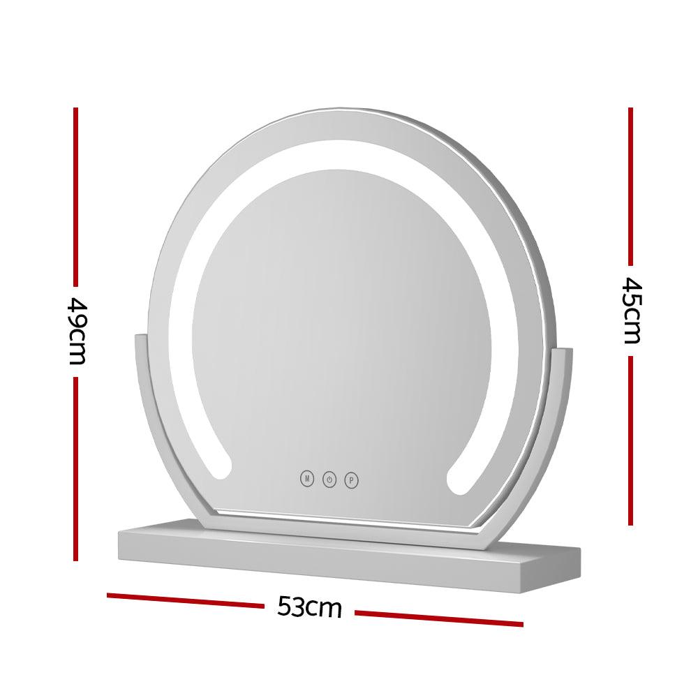 Embellir Hollywood Makeup Mirror with LED Lighted Vanity Dimmable Metal 40X35CM - John Cootes