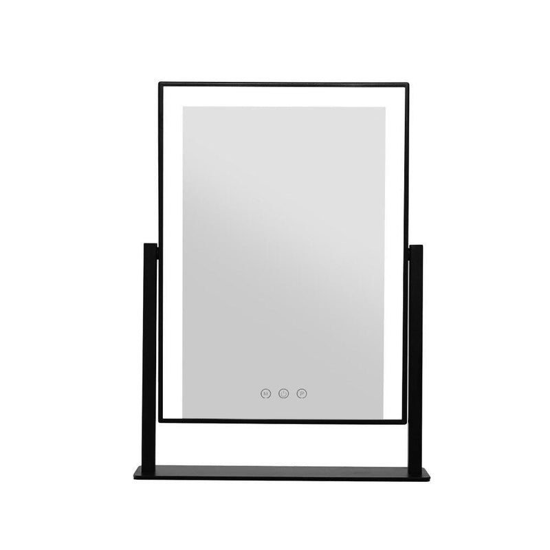 Embellir LED Makeup Mirror Hollywood Standing Mirror Tabletop Vanity Black - John Cootes