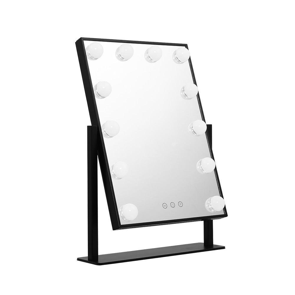 Embellir LED Standing Makeup Mirror - Black - John Cootes