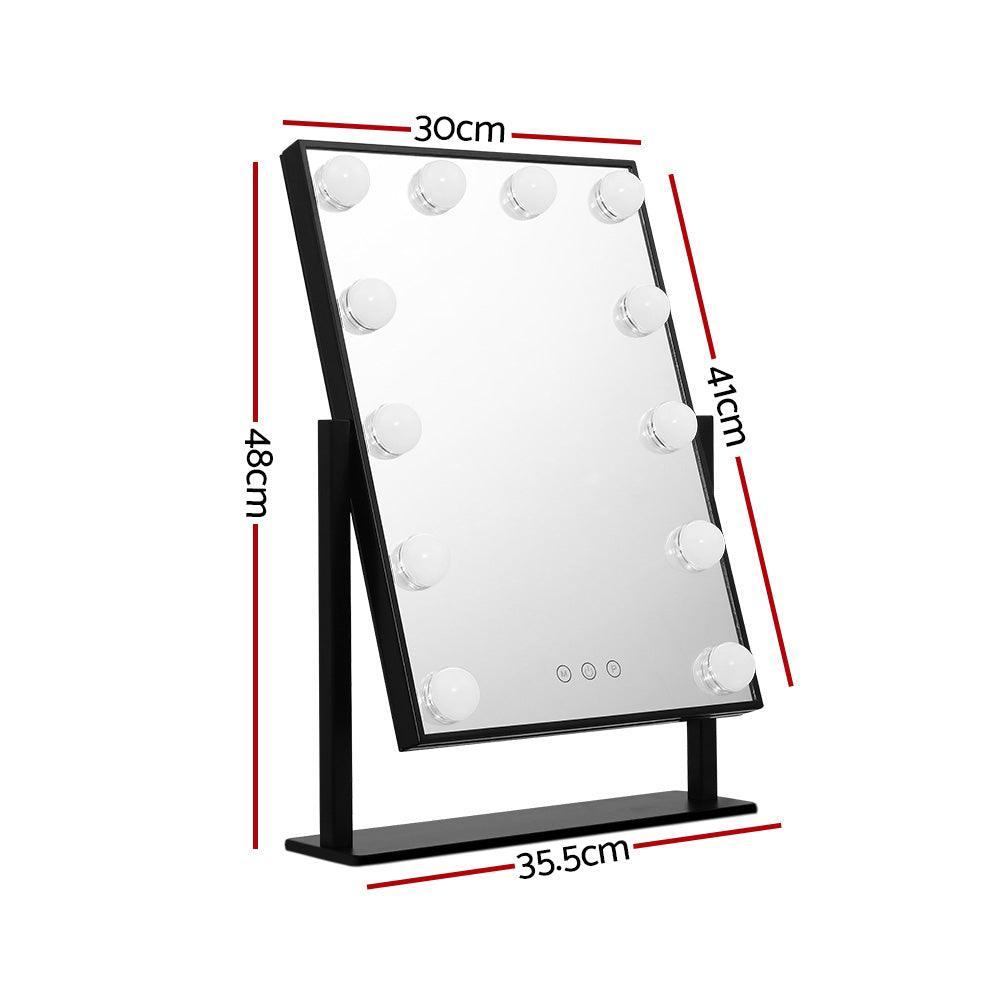 Embellir LED Standing Makeup Mirror - Black - John Cootes