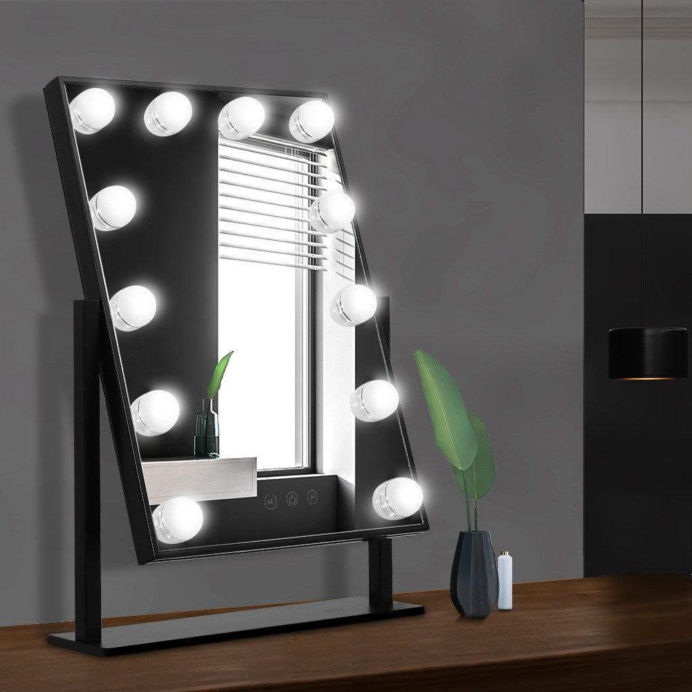 Embellir LED Standing Makeup Mirror - Black - John Cootes