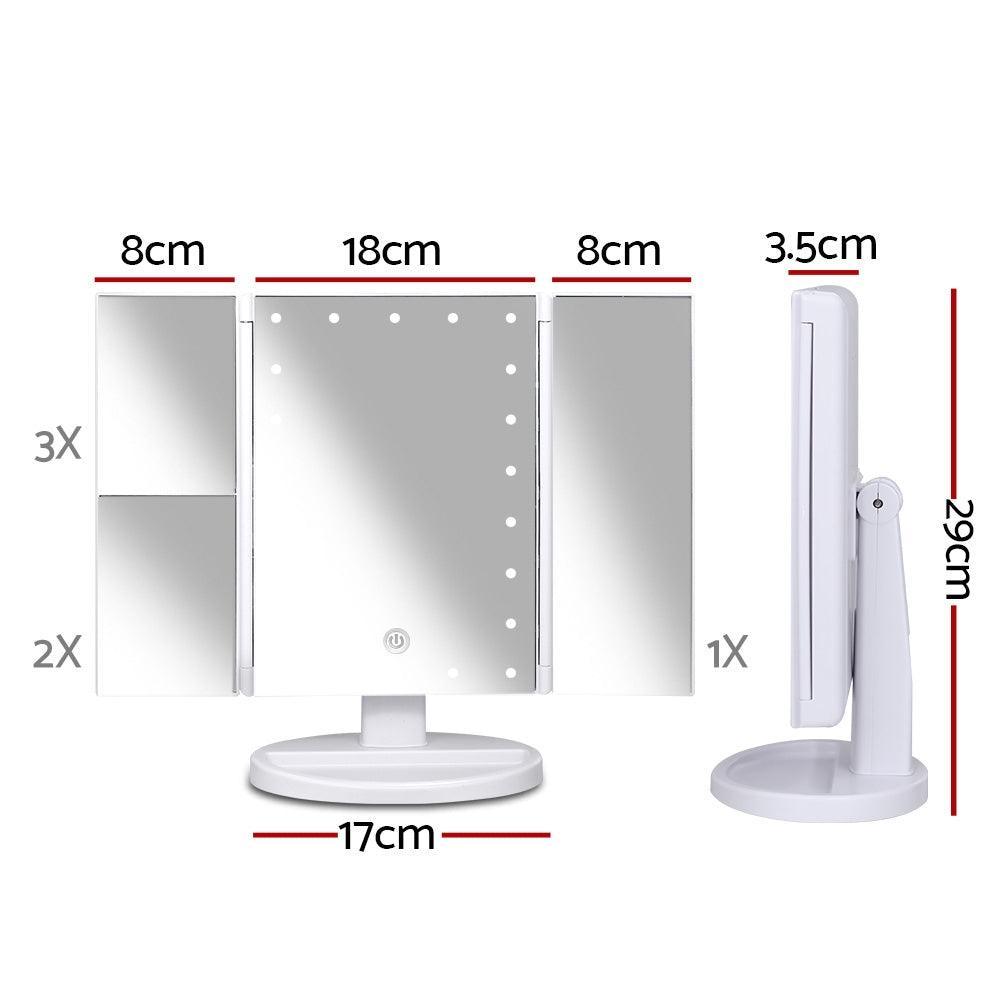 Embellir LED Tri-Fold Make Up Mirror - John Cootes