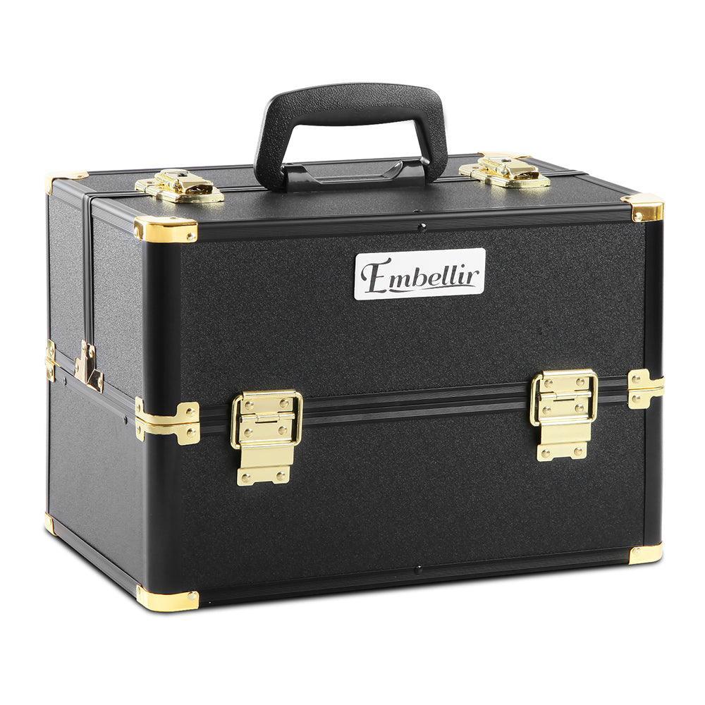 Embellir Portable Cosmetic Beauty Makeup Case - Black & Gold - John Cootes