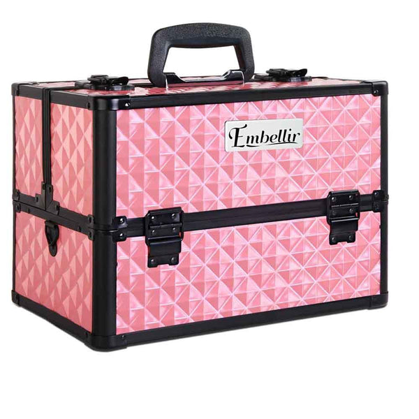 Embellir Portable Cosmetic Beauty Makeup Case - Diamond Pink - John Cootes