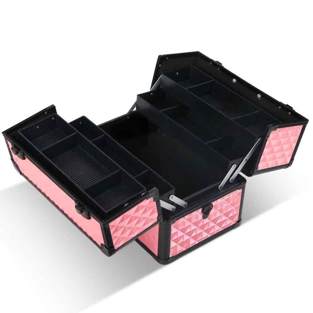 Embellir Portable Cosmetic Beauty Makeup Case - Diamond Pink - John Cootes